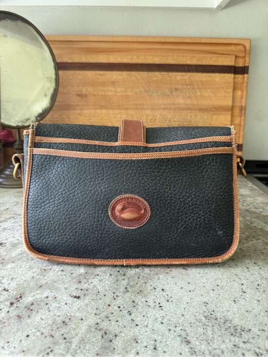 Dooney & Bourke Handbags - Vintage Dooney & Bourke AWL Carrier Messenger Bag| Black/Tan| USA Made